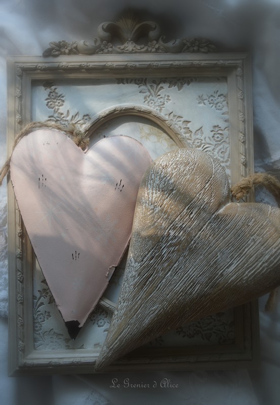 Lot de deux coeurs à accrocher